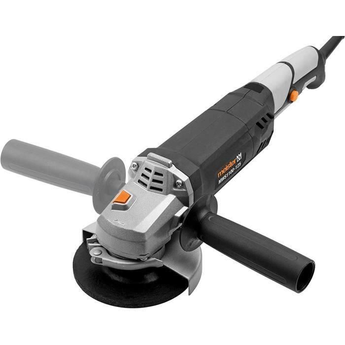 Amoladora angular MEISTER 1100 W - Para discos de Ø 125 mm - Mango lateral con 3 posiciones - Velocidad de rotación: 12,000 1 / min 1 Amoladora angular MEISTER 1100 W - Para discos de Ø 125 mm - Mango lateral con 3 posiciones - Velocidad de rotación: 12,000 1 / min 1