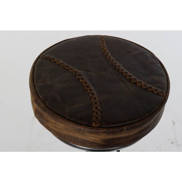 DKD Home Decor Taburete Vintage Marron Metal y Cuero 44 x 82 x 41 cm 1