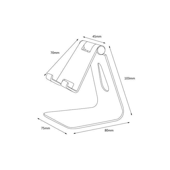 Aisens Soporte de Sobremesa Ajustable Tamaño M para Móvil o Tablet, Aleación de Aluminio, Negro 4 Aisens Soporte de Sobremesa Ajustable Tamaño M para Móvil o Tablet, Aleación de Aluminio, Negro 4