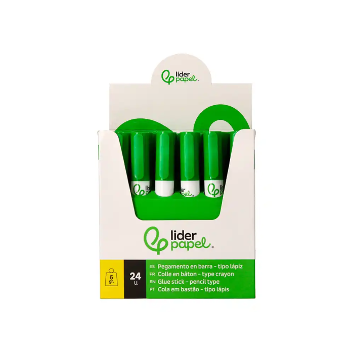Liderpapel Pegamento en Barra 6 gr Bolígrafo con Clip para Oficina y Escolar 8