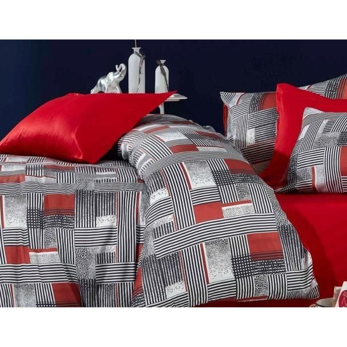 Juego de cama ASI8684282611585 - Funda nórdica 220x240 cm + 2 fundas almohada 60x60 cm - Microsatín 100% poliéster - Gris 3