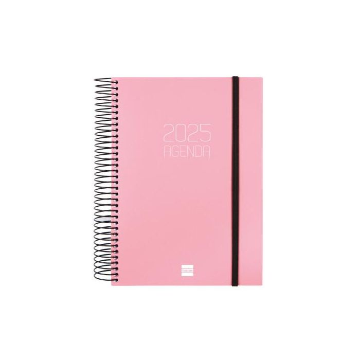 Finocam Agenda Anual Opaque Espiral E10-155x212 mm 1Dp Rosa 2025