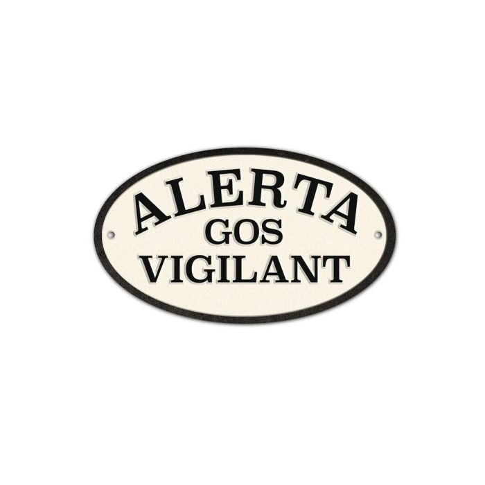 Placa Magnet & Steel Alerta Gos Vigilant 16,3 x 9,5 cm 0 Placa Magnet & Steel Alerta Gos Vigilant 16,3 x 9,5 cm 0