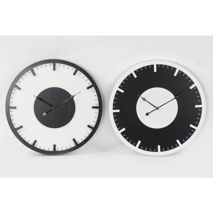 Reloj Pared Vintage DKD Home Decor Negro Blanco 3.5 x 50 x 50 cm (2 Unidades) Reloj Pared Vintage DKD Home Decor Negro Blanco 3.5 x 50 x 50 cm (2 Unidades)