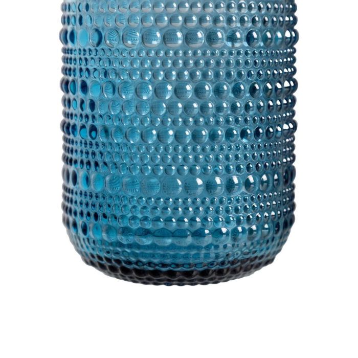 Vaso Azul Cristal Decoración 7,50 X 7,50 X 9,40 cm