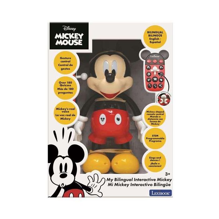 Robot interactivo de mickey con efectos de sonido y luces. 29.8x21x13.1cm