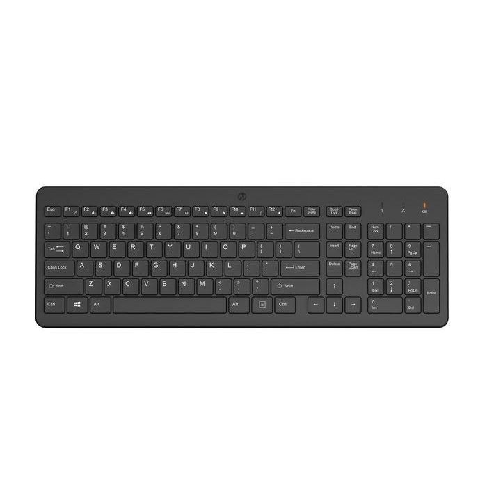 HP 220 Teclado Inalámbrico 2.4 GHz USB Tipo-A con 12 Teclas Acceso Directo, Diseño Chiclet e Indicadores LED
