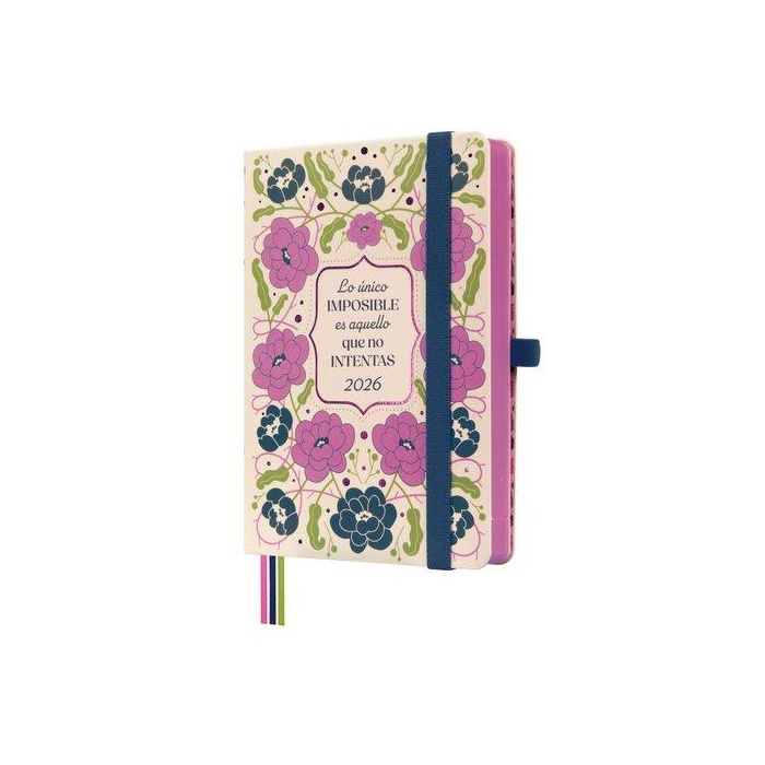 Agenda Anual (2026) Finocam Minimal Design Cosida Tapa Extra Con Goma M4 118X168 D/P Imposible