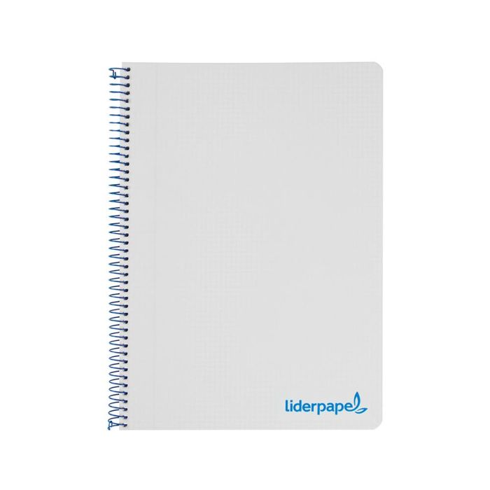 Cuaderno Espiral Liderpapel A5 Micro Wonder Tapa Plastico 120H 90 gr Cuadro 5 mm 5 Bandas 6 Taladros Color Gris 1