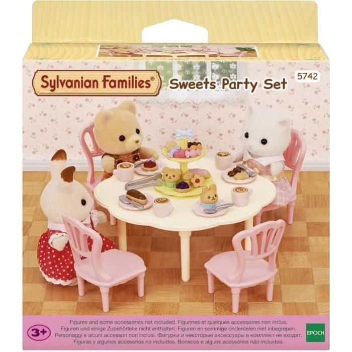 La mesa de la merienda - SYLVANIAN FAMILIES - 5742 - Mantel individual con sillas, vajilla y repostería