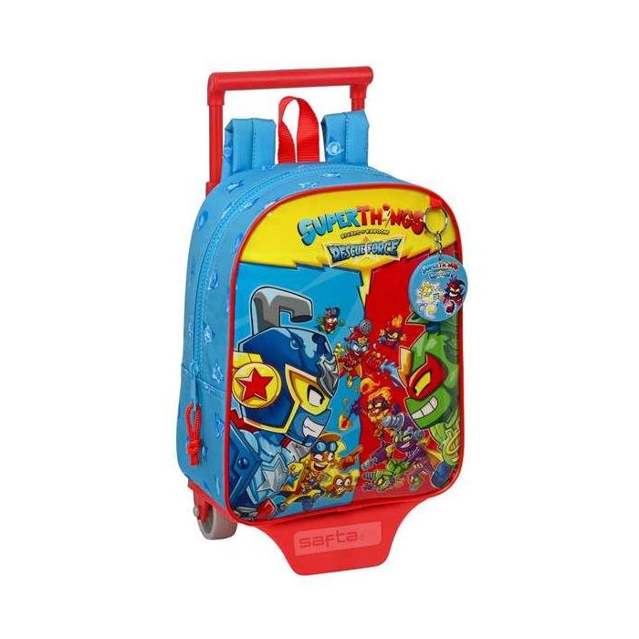 Mochila Escolar con Ruedas SuperThings Rescue force Azul 22 x 27 x 10 cm