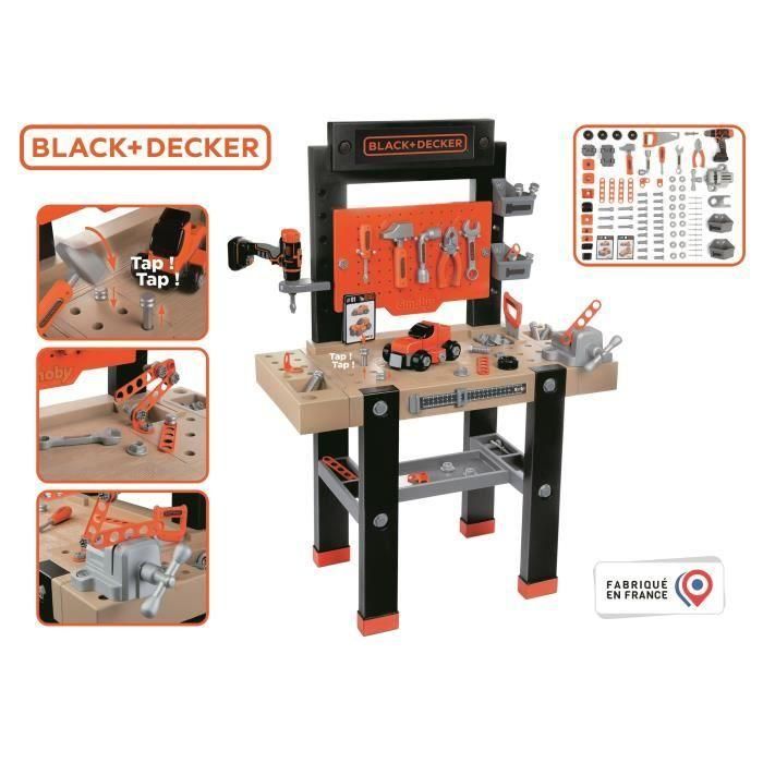 Smoby Banco de Trabajo BLACK+DECKER Bricolaje para Niños, Estación Central de Herramientas Completa y Equipada 5 Smoby Banco de Trabajo BLACK+DECKER Bricolaje para Niños, Estación Central de Herramientas Completa y Equipada 5