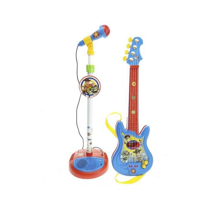 Guitarra y microfono de pie toy story con amplificador (altura regulable) 2 Guitarra y microfono de pie toy story con amplificador (altura regulable) 2