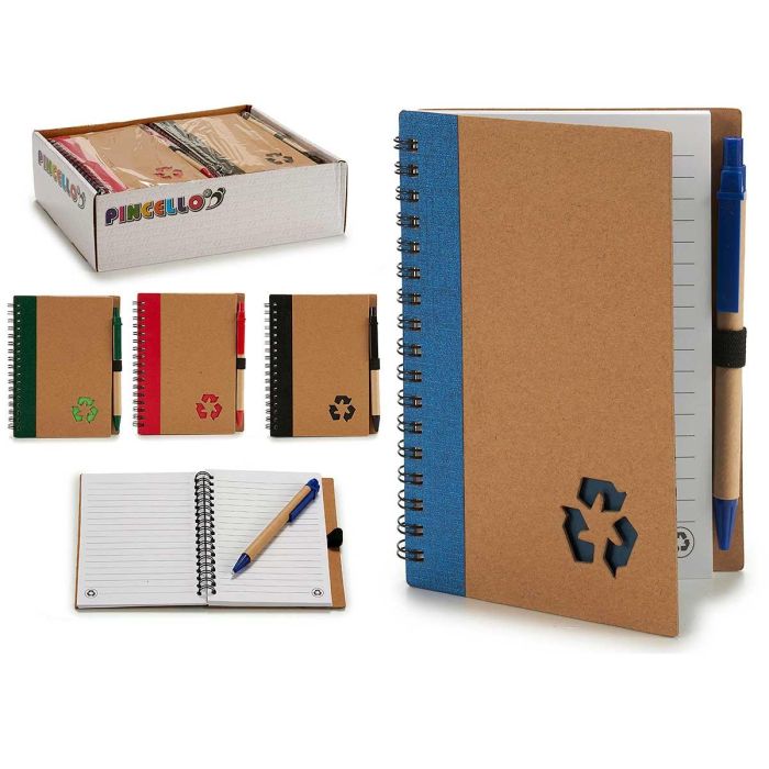 Libreta de cartón reciclado con boli 16x12 cm - Pincello (24 Unidades) Libreta de cartón reciclado con boli 16x12 cm - Pincello (24 Unidades)