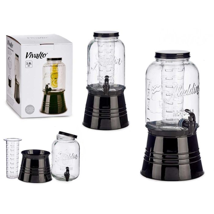 Vivalto Jarra con Soporte y Enfriador 3800 ml Negro 20x37x20 cm (6 Unidades) Vivalto Jarra con Soporte y Enfriador 3800 ml Negro 20x37x20 cm (6 Unidades)