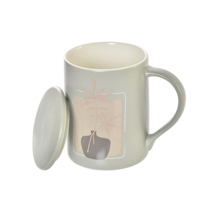 Mug Infusiones Scandi DKD Home Decor Verde Menta Beige 8 x 11 x 12 cm (12 Unidades) 2