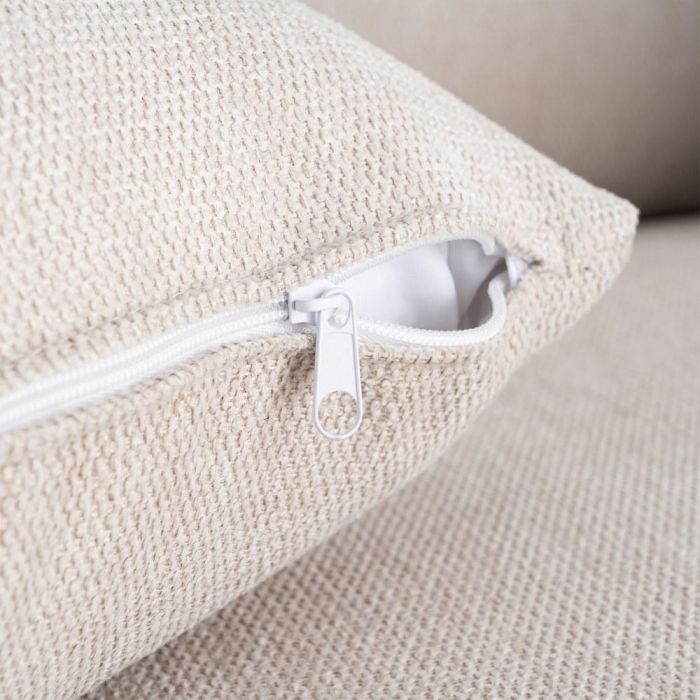 Sofá 3 Plazas Crema Tejido-Madera 210 X 96 X 86 cm