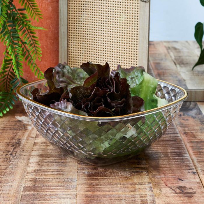 Home Deco Factory Ensaladera Plástico 3 L Mirage con ribete dorado 1