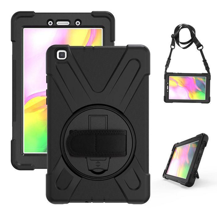 eSTUFF Funda Defender antigolpes para Galaxy Tab A 8.0 AUSTIN Negra con correa de mano y hombro, soporte 360 2 eSTUFF Funda Defender antigolpes para Galaxy Tab A 8.0 AUSTIN Negra con correa de mano y hombro, soporte 360 2