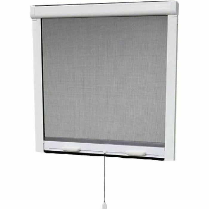 Stor Insect Mosquitera Enrollable Vertical para Ventana de Fibra de Vidrio PVC Gris y Marco PVC con Caja Discreta 145 x 100 cm