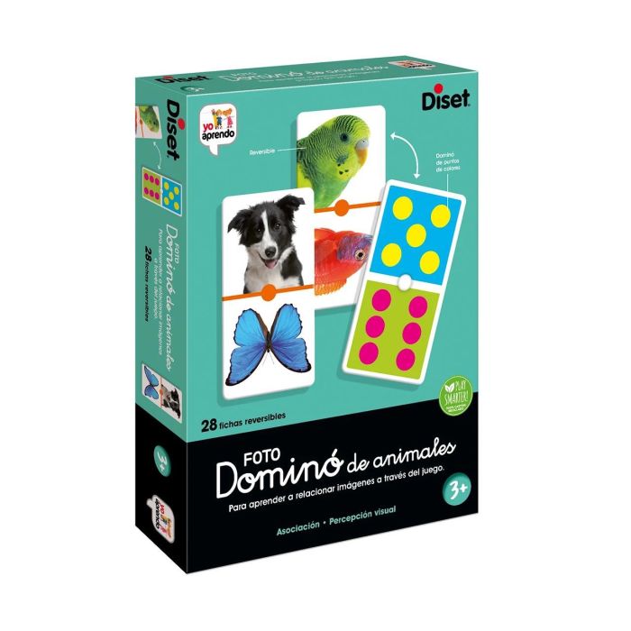 Diset Domino Animales Clásico 68968 Juego Educativo con Fotografías Reales para +3 Años en Español