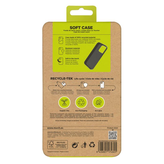 Muvit Funda Recycletek para Apple iPhone 16 - Material 100% Reciclado, Protección contra Arañazos y Golpes 5 Muvit Funda Recycletek para Apple iPhone 16 - Material 100% Reciclado, Protección contra Arañazos y Golpes 5