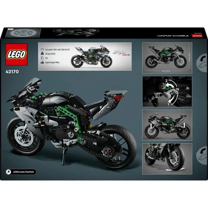 Lego Technic 42170 Moto Kawasaki Ninja H2R Juguete Creativo para Niños Idea de Regalo 4