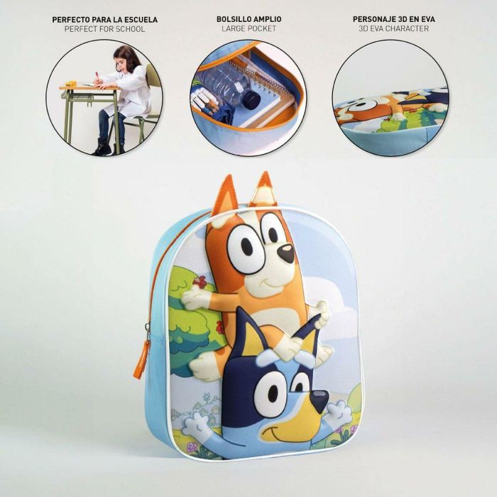 Cerdá Mochila Infantil 3D Bluey para niños 3+ años, color azul, 2.2 x 2.8 x 1.0 cm 4 Cerdá Mochila Infantil 3D Bluey para niños 3+ años, color azul, 2.2 x 2.8 x 1.0 cm 4