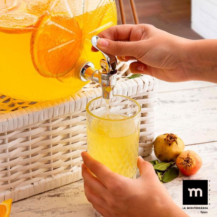 Mediterranea Tarro Dispensador con Grifo 5 Litros de Vidrio (4 Unidades) 5