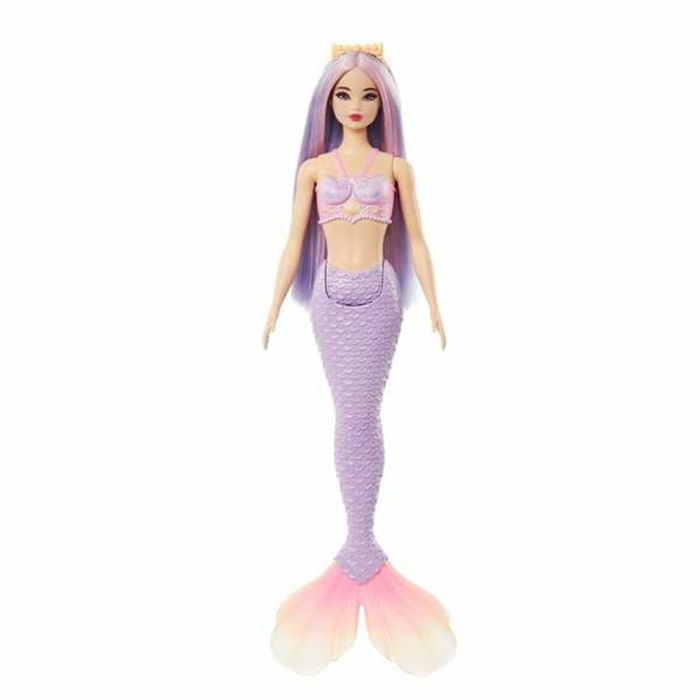 Mattel Muñeca Barbie Sirena con Cola Rígida, Diadema, Corpiño de Conchas y Cola de Colores - Modelos Surtidos, Edad +3 Años 4