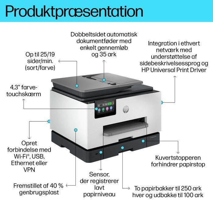 HP OfficeJet Pro 9130b All-in-One Printer Inyección de tinta térmica A4 4800 x 1200 DPI 25 ppm Wifi 24 HP OfficeJet Pro 9130b All-in-One Printer Inyección de tinta térmica A4 4800 x 1200 DPI 25 ppm Wifi 24