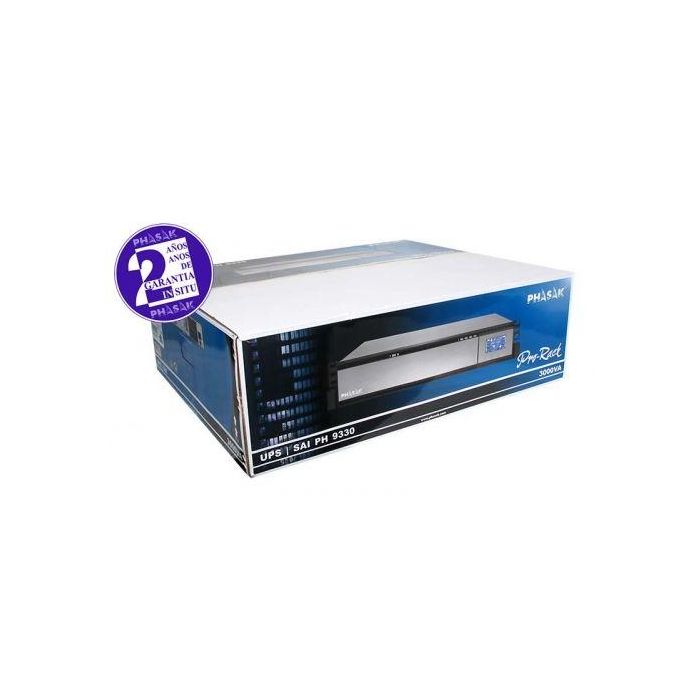 SAI Online Phasak Rack 3000 VA Online LCD/ 3000VA-2700W/ 8 Salidas/ Formato Rack 4 SAI Online Phasak Rack 3000 VA Online LCD/ 3000VA-2700W/ 8 Salidas/ Formato Rack 4