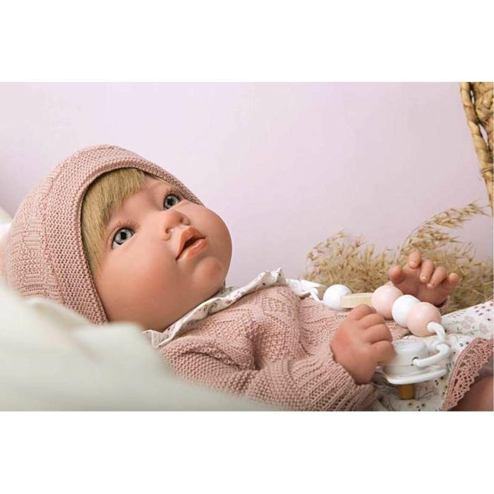 Muñeca reborn arias 40 cm abril rosa c/manta 3