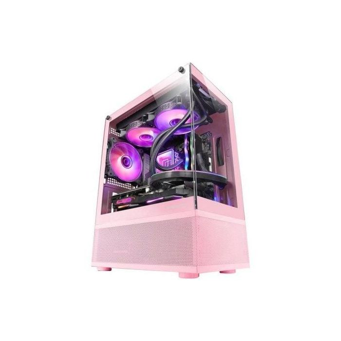 Mars Gaming MCSEP Caja Gaming Minitorre MC-SE Rosa con Módulo AirTech Mesh y Doble Cristal Templado para Placas Micro ATX/Mini-ITX