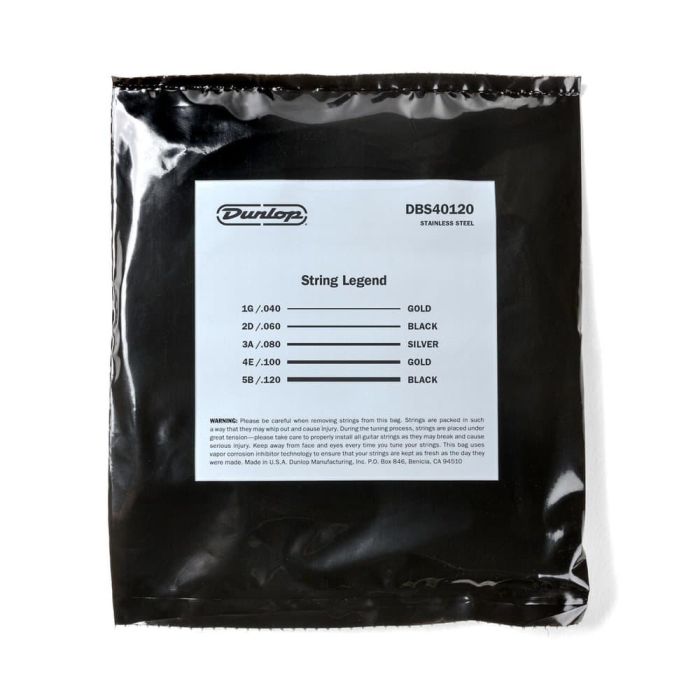 DUNLOP Juego Bajo Stainless Steel 5 St. 40-120 Cuerdas para Bajo Acero Inoxidable 2