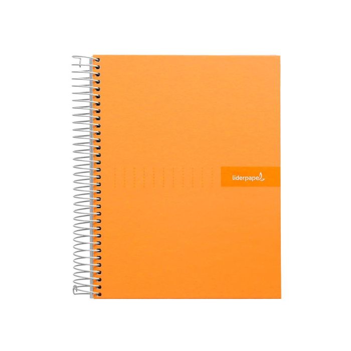 Cuaderno Espiral Liderpapel A4 Crafty Tapa Forrada 80H 90 gr Cuadro 4 mm Con Margen Color Naranja 3