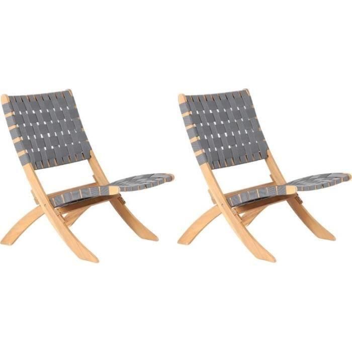 Conjunto de 2 sillones bajos de jardín VERONE gris claro