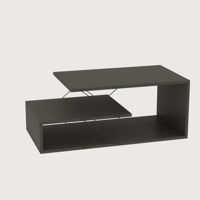 Mesa de centro - CAYENNE - Rectangular - Antracita - 100 x 50 x 40 cm 0 Mesa de centro - CAYENNE - Rectangular - Antracita - 100 x 50 x 40 cm 0