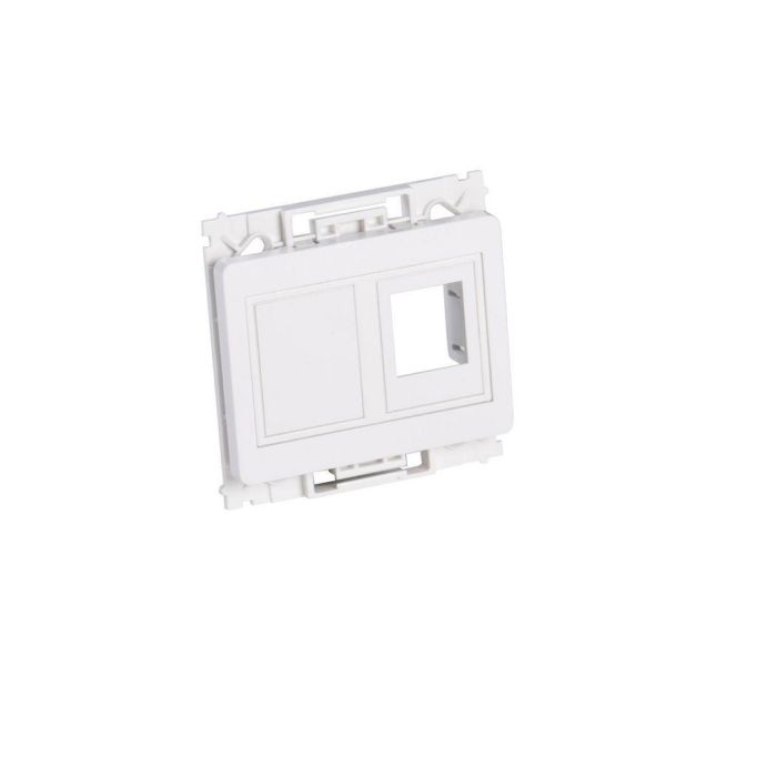 Lanview Wall plate 2 x keystone for OPUS outlet white, Type O Power Outlet Lanview Wall plate 2 x keystone for OPUS outlet white, Type O Power Outlet
