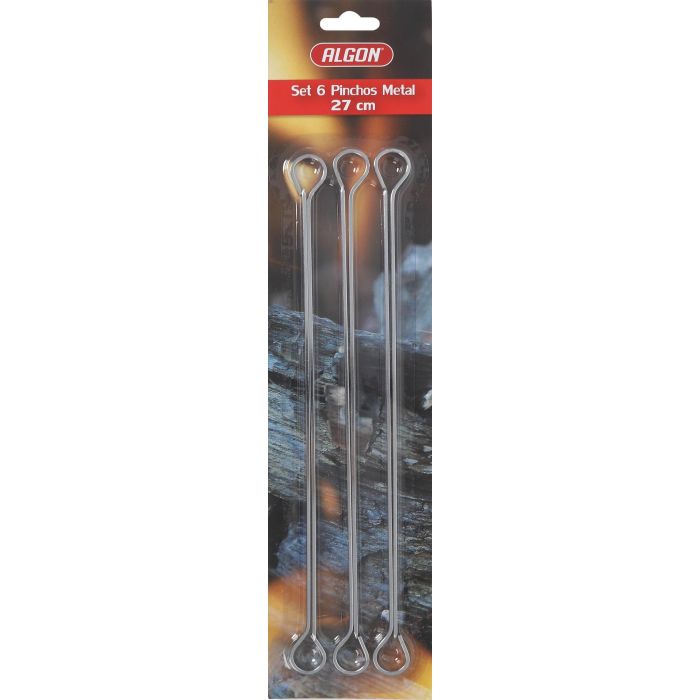 Set de 6 pinchos para barbacoa de metal Algon BBQ, 27 cm (24 Cajas) 1 Set de 6 pinchos para barbacoa de metal Algon BBQ, 27 cm (24 Cajas) 1