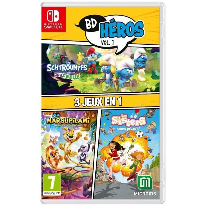 Microids 3701529505379 - Pack Comics Heros Vol.1: La Misión Pitufos, Hermanas Malfeuille & Marsupilami para Nintendo Switch