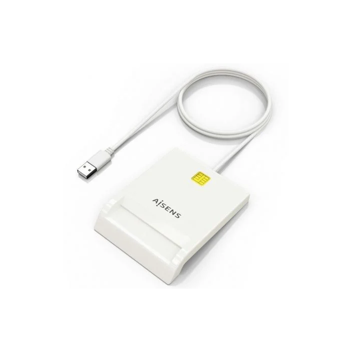 AISENS - LECTOR DE TARJETA INTELIGENTE DNI, BLANCO 1
