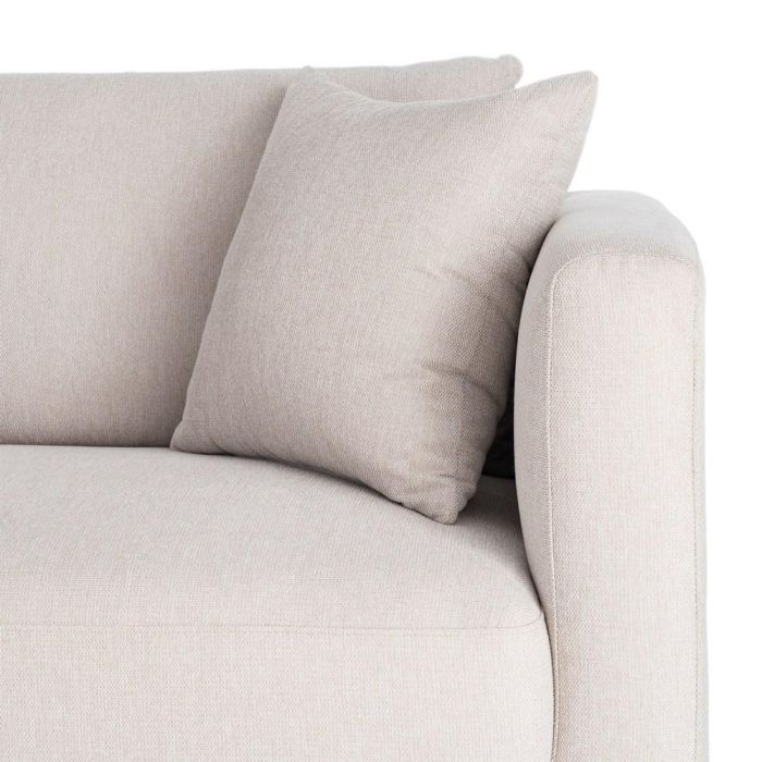 Sofá 3 Plazas Crema Tejido-Madera 210 X 96 X 86 cm