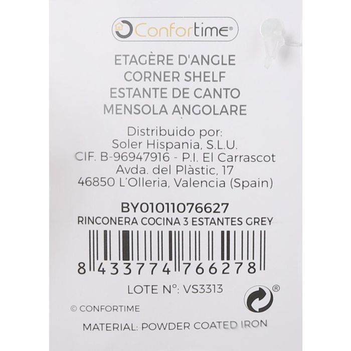 Rinconera Cocina 3 Estantes Gris - Confortime (6 Unidades) 3 Rinconera Cocina 3 Estantes Gris - Confortime (6 Unidades) 3
