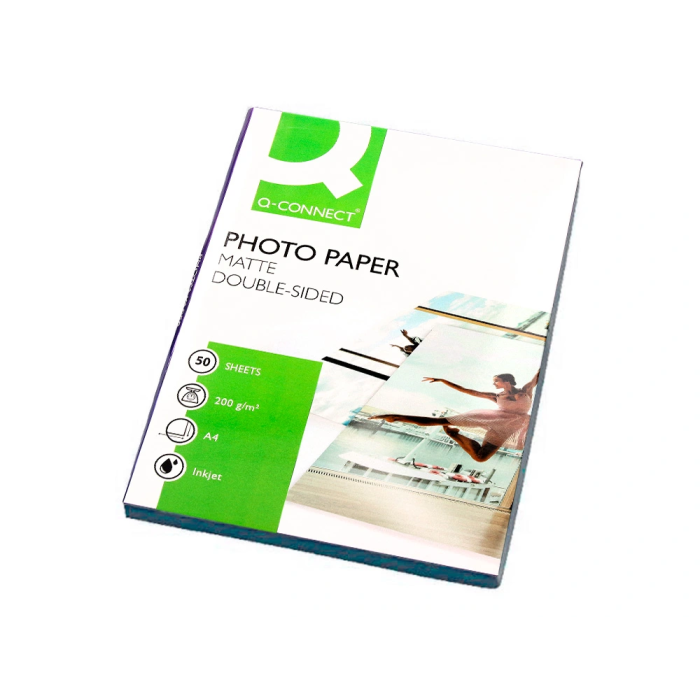 Q-connect Papel Fotográfico Mate Doble Cara Din A4 para Fotocopiadoras e Impresoras Inkjet, 50 Hojas, 220 Gr 2