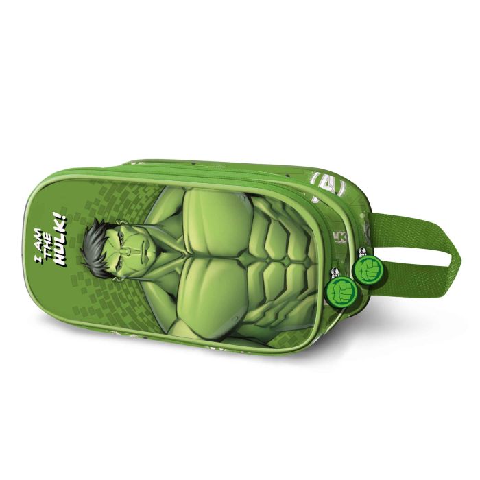 Estuche Portatodo 3D Doble Rage Marvel Hulk Verde