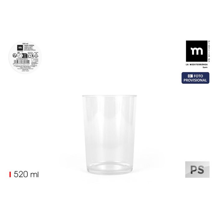 Inde Vaso de Sidra de Plástico PS La Mediterránea 520 ml (12 Unidades)