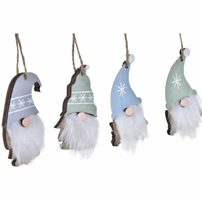 Decoracion Colgante Navidad Fantasia DKD Home Decor Verde Azul 8 x 1.5 x 21 cm Set de 3 (2 Unidades) 3