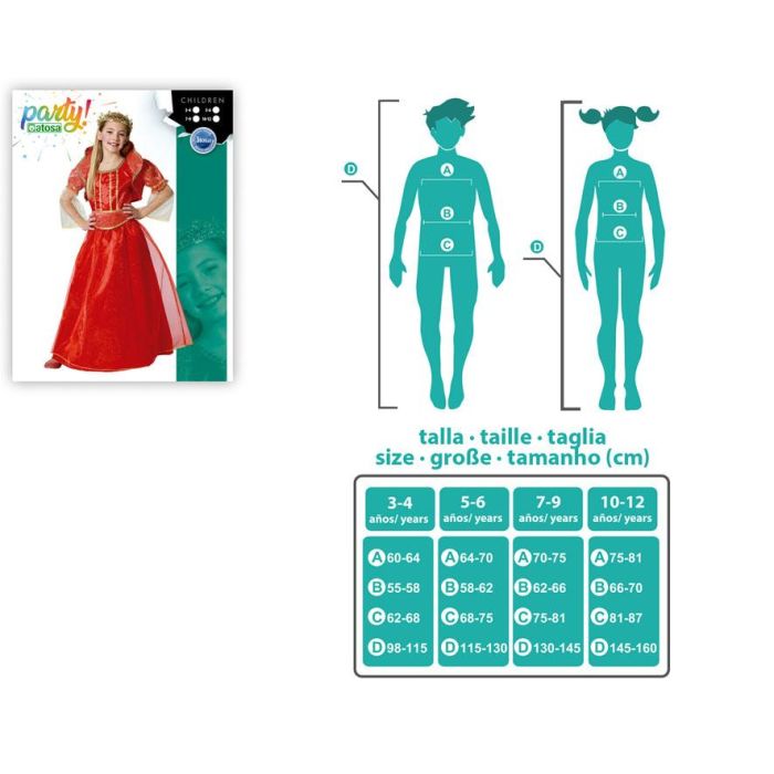 Disfraz Reina Rojo Infantil Niña 5-6 Años Fantasía Princesas Traje 3 Piezas 3 Disfraz Reina Rojo Infantil Niña 5-6 Años Fantasía Princesas Traje 3 Piezas 3