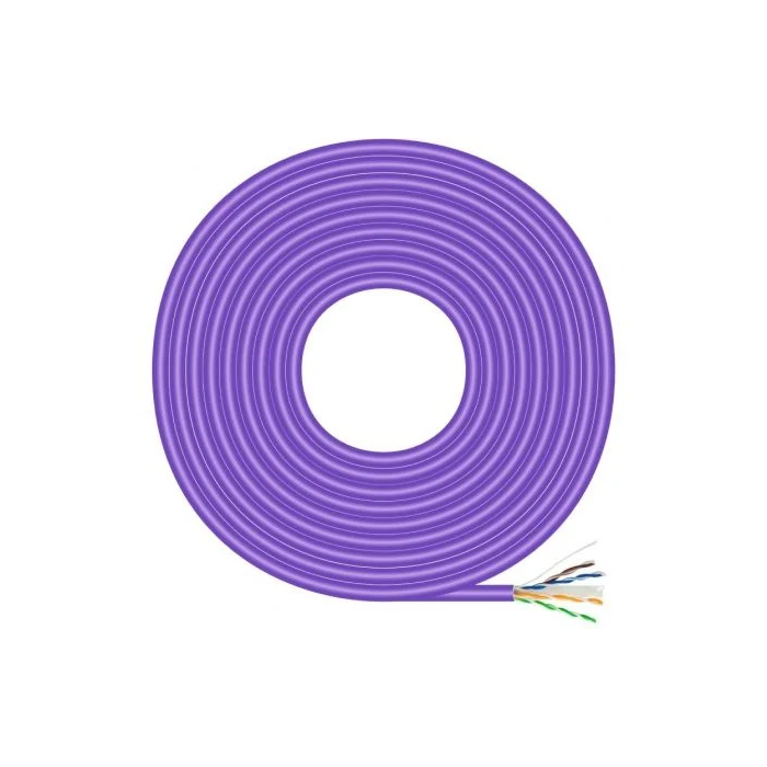 AISENS - CABLE DE RED RJ45 LSZH CAT.6 UTP RIGIDO AWG23 CCA (ALEACION), VIOLETA, 305M 1